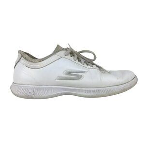 Skechers Womens Goga Max Gen 5 White Quick Fit Lace Up Sneaker Shoes Size US 8.5